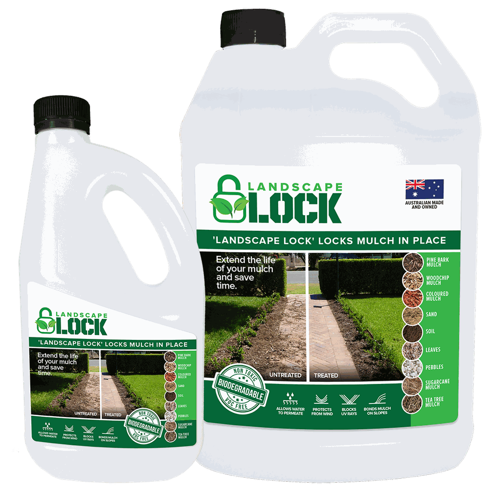 Landscape Lock in use on mulch and pebbles