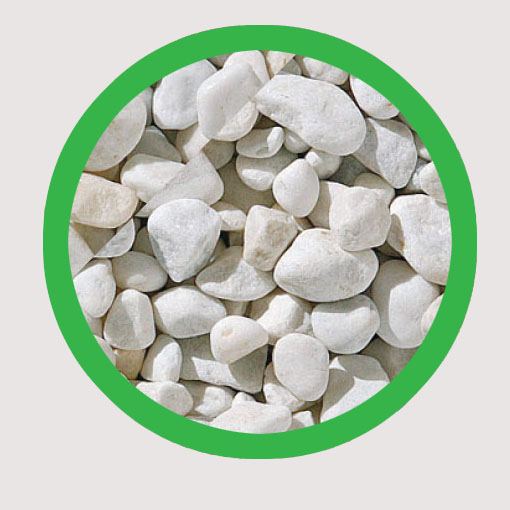 White decorative pebbles