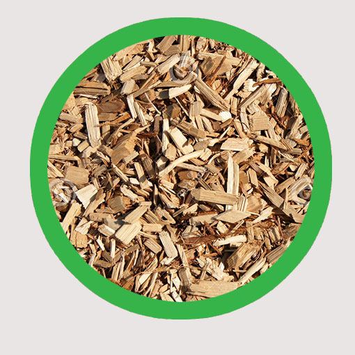 Wood chip mulch close up